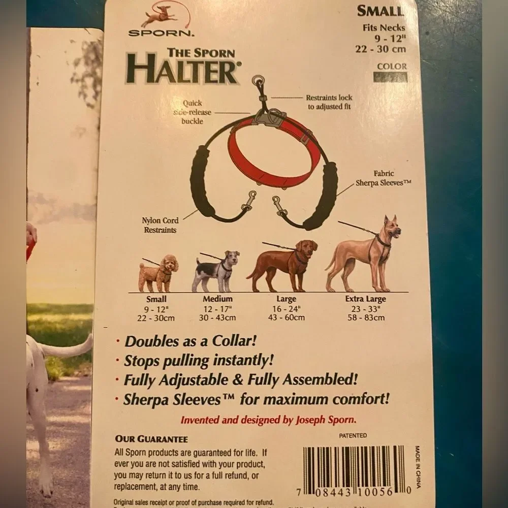 New Sporn Original Training Halter, No Pull Harness / Collar for Small Dog Black